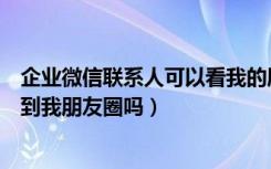 企业微信联系人可以看我的朋友圈吗（企业微信联系人能看到我朋友圈吗）