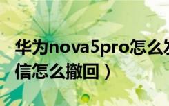 华为nova5pro怎么发短信（华为nova5发短信怎么撤回）