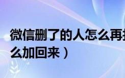 微信删了的人怎么再找回来（微信删了的人怎么加回来）