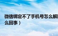 微信绑定不了手机号怎么解除绑定（微信绑定不了手机号怎么回事）