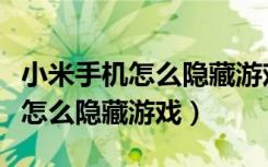 小米手机怎么隐藏游戏不会被发现（小米手机怎么隐藏游戏）