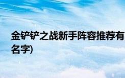 金铲铲之战新手阵容推荐有哪些 (金铲铲之战为什么叫这个名字)