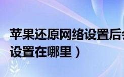 苹果还原网络设置后会怎样的（苹果还原网络设置在哪里）