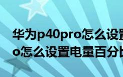 华为p40pro怎么设置电量显示（华为p40pro怎么设置电量百分比）