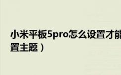 小米平板5pro怎么设置才能打电话（小米平板5pro怎么设置主题）