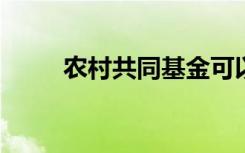 农村共同基金可以经营的业务包括