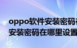 oppo软件安装密码在哪里设置（oppo软件安装密码在哪里设置）