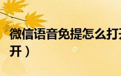 微信语音免提怎么打开（微信语音免提怎么打开）