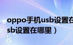 oppo手机usb设置在哪里打开（oppo手机usb设置在哪里）