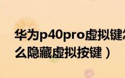 华为p40pro虚拟键怎么调（华为p40pro怎么隐藏虚拟按键）