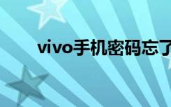 vivo手机密码忘了怎么解锁（vivo）