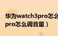 华为watch3pro怎么设置屏幕（华为watch3pro怎么调音量）