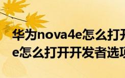 华为nova4e怎么打开开发模式（华为nova4e怎么打开开发者选项）