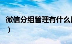 微信分组管理有什么用（微信分组管理在哪里）