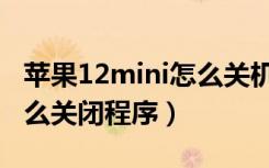 苹果12mini怎么关机和开机（苹果12mini怎么关闭程序）