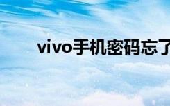 vivo手机密码忘了怎么解锁（vivo）