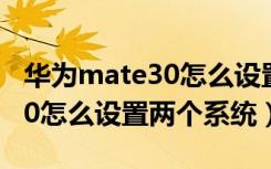 华为mate30怎么设置两个系统（华为mate30怎么设置两个系统）