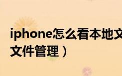 iphone怎么看本地文件（iphone怎么看本地文件管理）