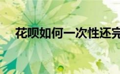 花呗如何一次性还完（花呗如何套取现）