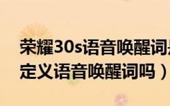 荣耀30s语音唤醒词是什么（荣耀30s可以自定义语音唤醒词吗）