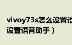 vivoy73s怎么设置语音唤醒（vivoy73s怎么设置语音助手）