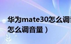 华为mate30怎么调音量大小（华为mate30怎么调音量）