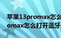 苹果13promax怎么打开小圆点（苹果13promax怎么打开蓝牙）