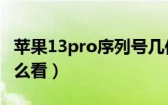 苹果13pro序列号几位（苹果13pro序列号怎么看）