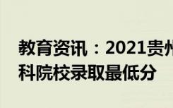 教育资讯：2021贵州高考艺术类平行志愿专科院校录取最低分