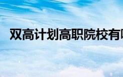 双高计划高职院校有哪些（入围院校名单）