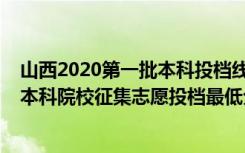 山西2020第一批本科投档线（山西2022年对口升学第二批本科院校征集志愿投档最低分）