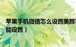 苹果手机微信怎么设置美颜功能设置（苹果微信怎么美颜功能设置）