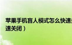 苹果手机盲人模式怎么快速关闭（苹果手机盲人模式怎么快速关闭）