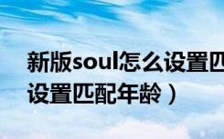 新版soul怎么设置匹配性别（新版soul怎么设置匹配年龄）