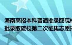 海南高招本科普通批录取院校征集志愿（海南2022本科普通批录取院校第二次征集志愿招生计划）