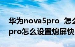 华为nova5pro  怎么设置息屏（华为nova5pro怎么设置熄屏快呼）