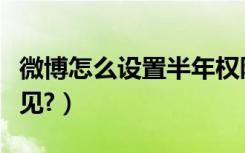 微博怎么设置半年权限（微博怎么设置半年可见?）