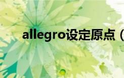 allegro设定原点（allegro设置原点）