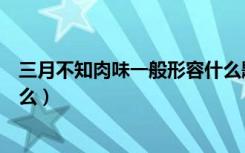 三月不知肉味一般形容什么题材（三月不知肉味一般形容什么）