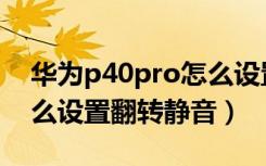 华为p40pro怎么设置翻页（华为p40pro怎么设置翻转静音）