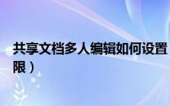 共享文档多人编辑如何设置（共享文档多人编辑如何设置权限）