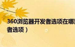 360浏览器开发者选项在哪里打开（360手机怎么开启开发者选项）