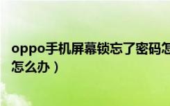 oppo手机屏幕锁忘了密码怎样查看（oppo手机屏幕锁忘了怎么办）