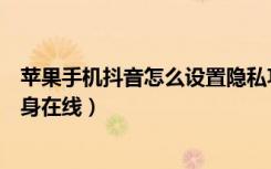 苹果手机抖音怎么设置隐私功能（苹果手机抖音怎么设置隐身在线）