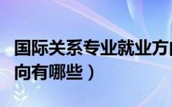 国际关系专业就业方向（国际关系专业就业方向有哪些）