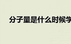 分子量是什么时候学的（分子量是什么）