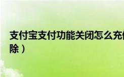 支付宝支付功能关闭怎么充值（支付宝支付功能关闭怎么解除）