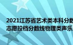 2021江苏省艺术类本科分数线（江苏2022艺术类专科征求志愿投档分数线物理类声乐）