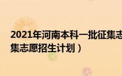 2021年河南本科一批征集志愿（河南2022本科一批再次征集志愿招生计划）