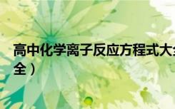 高中化学离子反应方程式大全（高中化学离子反应方程式大全）